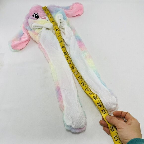 Bunny Rabbit Hat Ear Plush Toy Moving Easter Costume Colorful Rainbow Long Leg - Picture 10 of 10